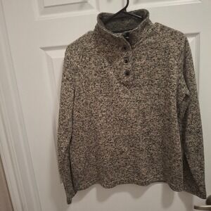 Natural‎ Reflections Henley Pullover Sweater Mens M Speckled Fleece